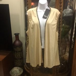 Dila Women’s 3X Leopard Print Long Vest NWT